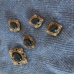 Button covers. Brass and black